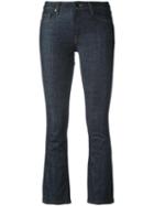 Victoria Victoria Beckham Cropped Flared Jeans, Women's, Size: 25, Blue, Cotton/polyester/spandex/elastane
