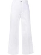 Stella Mccartney High Waist Denim Culottes, Women's, Size: 25, White, Cotton/spandex/elastane