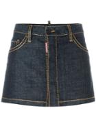 Dsquared2 Denim Skirt, Women's, Size: 42, Blue, Spandex/elastane/cotton/cotton