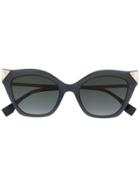 Fendi Eyewear Gold Tip Sunglasses - Blue