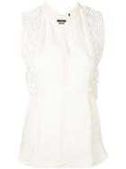 Isabel Marant - Floral Embroidered Top - Women - Silk/linen/flax - 36, White, Silk/linen/flax