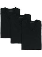 Prada Triple Pack V-neck T-shirts - Black