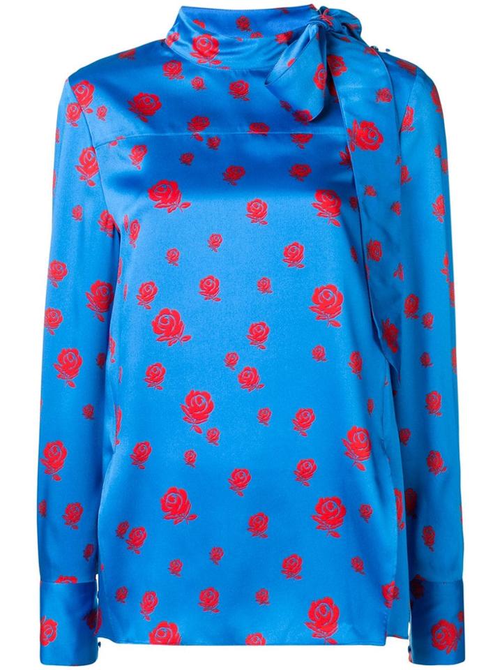 Kenzo Rose Printing Shirt - Blue