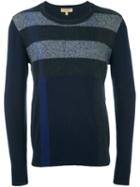 Burberry Crew Neck Jumper, Men's, Size: Large, Blue, Cotton/cashmere