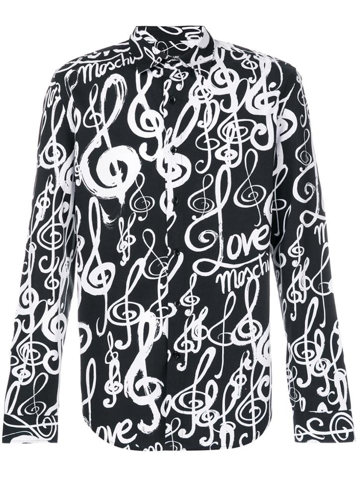 Love Moschino Treble Clef Print Shirt - Black