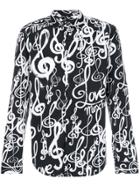 Love Moschino Treble Clef Print Shirt - Black
