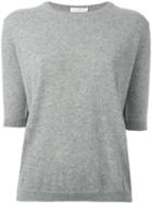 Ballantyne Short Sleeve Jumper, Women's, Size: 46, Grey, Cashmere