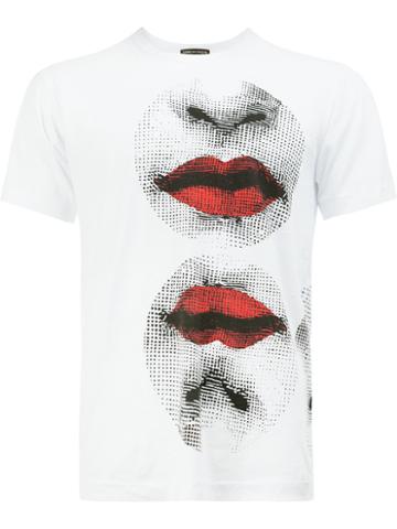 Comme Des Garçons Homme Plus Comme Des Garçons Homme Plus X Fornasetti Dotted Lips Print T-shirt, Men's, Size: Large, White, Cotton