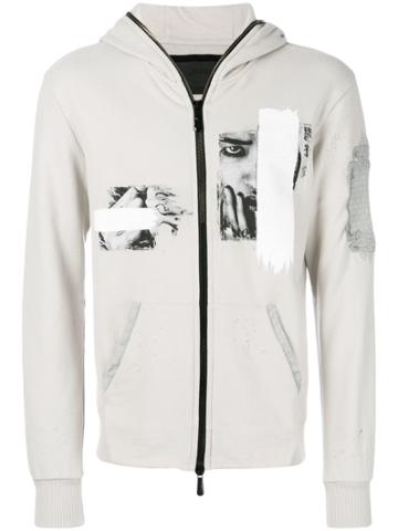 Rh45 Printed Hoodie - Grey