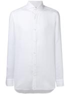 Borrelli Plain Shirt, Men's, Size: 42, White, Linen/flax