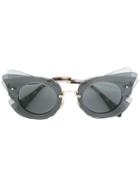 Miu Miu Eyewear - Oversized Sunglasses - Women - Acetate/metal - One Size, Black, Acetate/metal