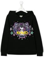 Kenzo Kids Teen Tiger Embroidered Hoodie - Black