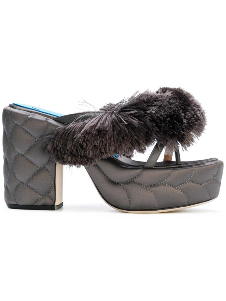 Marco De Vincenzo Textured Sandals - Grey
