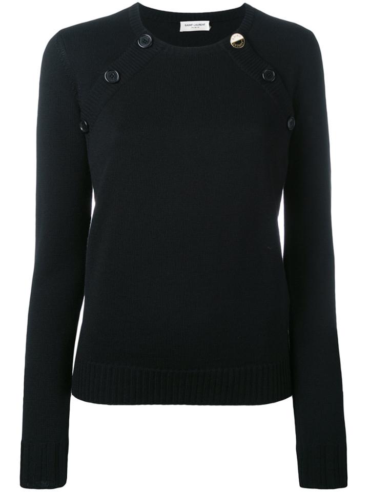Saint Laurent Sailor Double Button Jumper - Black