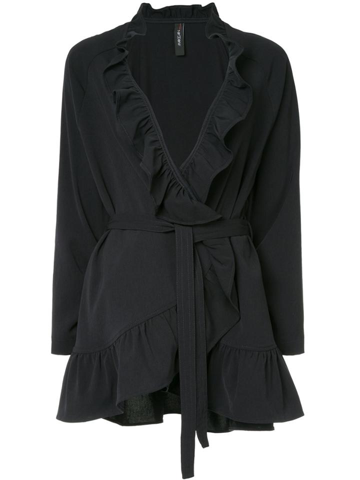 Marc Cain Frill-trim Belted Jacket - Blue