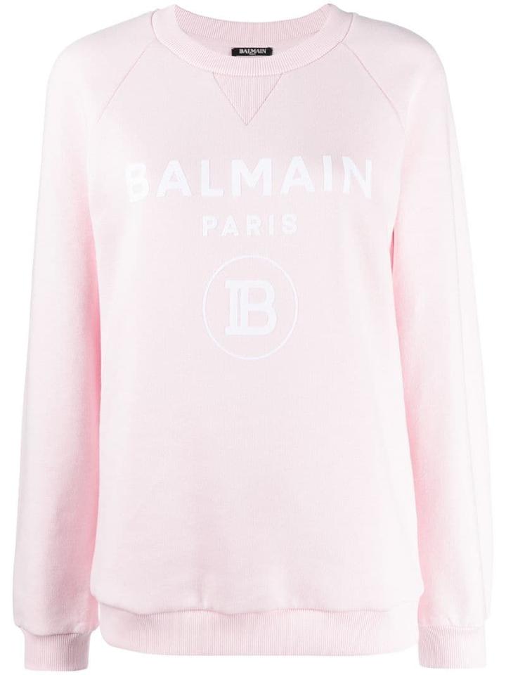Balmain Logo Print Sweatshirt - Pink
