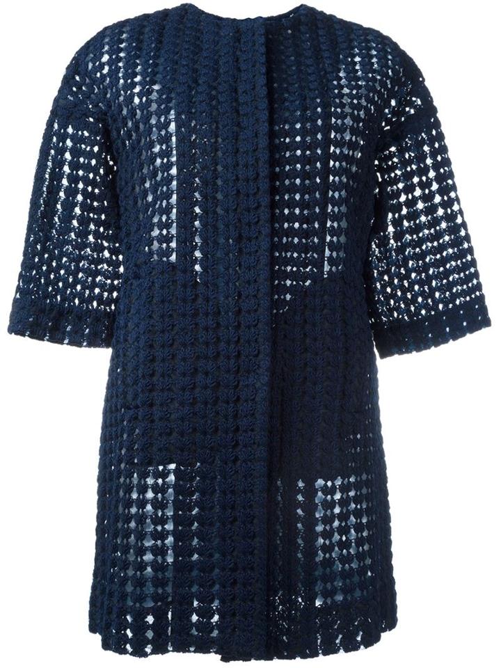 P.a.r.o.s.h. Half Sleeve Short Coat, Women's, Size: Xs, Blue, Polyester