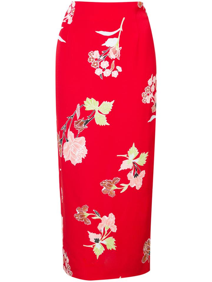 Dvf Diane Von Furstenberg Everton Print Straight Skirt - Red