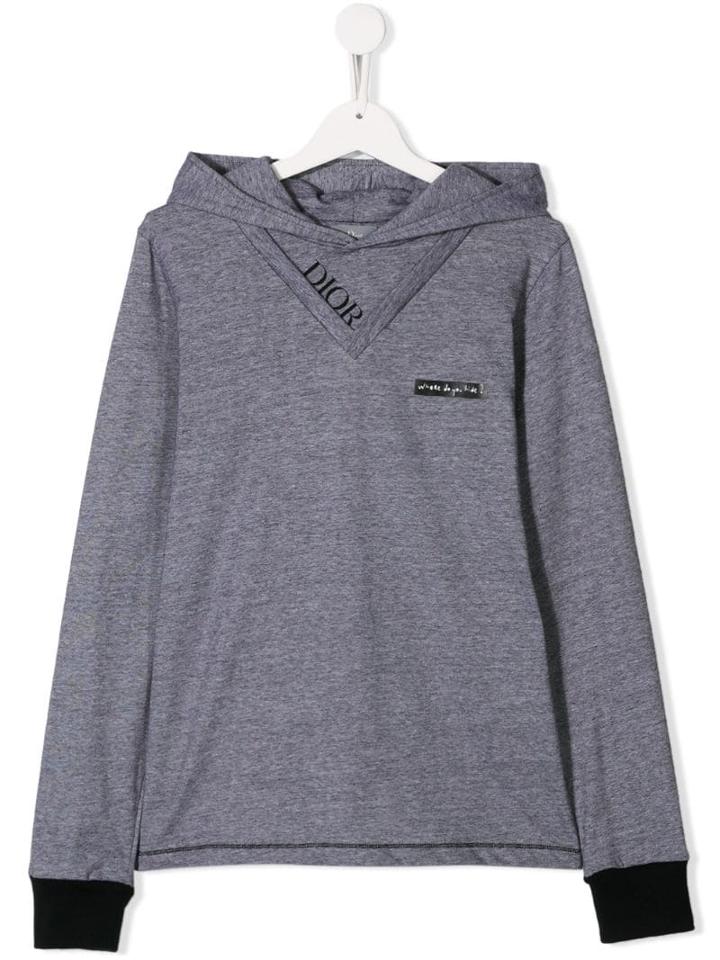 Baby Dior Teen Striped Hoodie - Grey