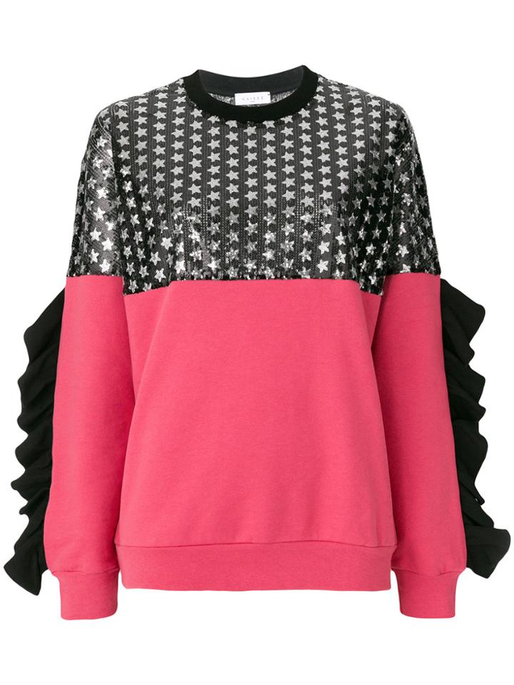 Gaelle Bonheur Star Frill Trim Jumper - Pink & Purple