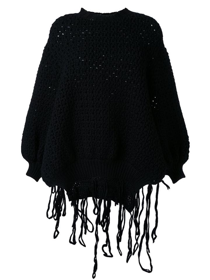 Simone Rocha String Detail Chunky Knit Jumper, Women's, Size: Xs, Black, Wool