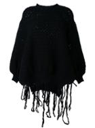 Simone Rocha String Detail Chunky Knit Jumper, Women's, Size: Xs, Black, Wool
