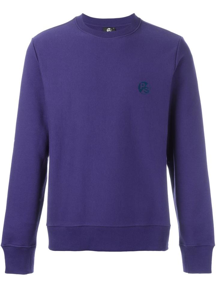 Ps By Paul Smith Flocked Logo Sweatshirt, Men's, Size: Xxl, Pink/purple, Cotton