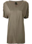 Alexandre Vauthier - Eyelets & Studs T-shirt - Women - Silk/viscose/brass - 36, Nude/neutrals, Silk/viscose/brass