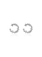 Suzanne Kalan 18kt White Gold Baguette Diamond Hoop Earrings -