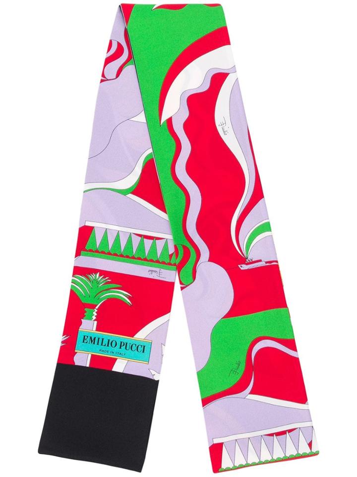 Emilio Pucci La Villa Print Silk-twill Scarf - Black