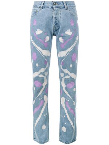 Mirco Gaspari Light Blue 501 Paint Splattered Jeans
