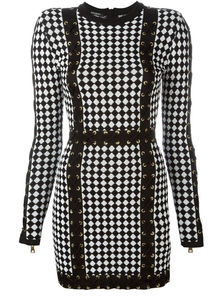 Balmain Checked Knit Dress