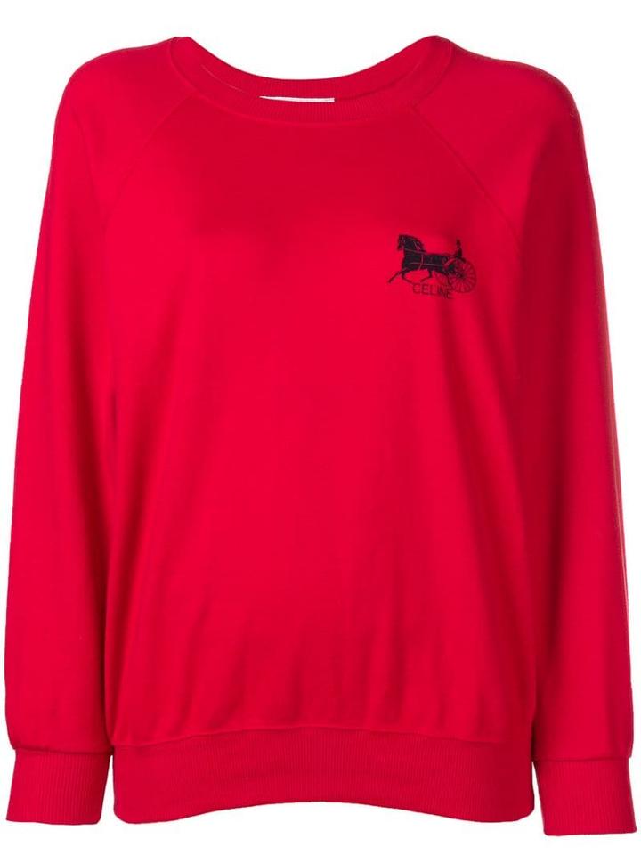 Céline Pre-owned Logo Jumper - Red