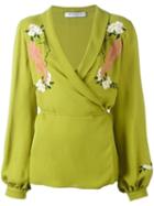 Vivetta Embroidered Envelope Blouse, Women's, Size: 42, Green, Viscose