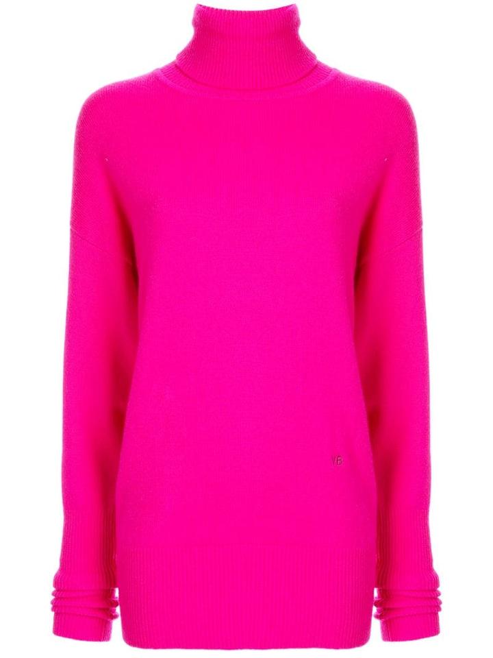 Victoria Beckham Knitted Turtleneck Jumper - Pink