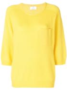 Allude Patch Pocket Jumper - Yellow & Orange