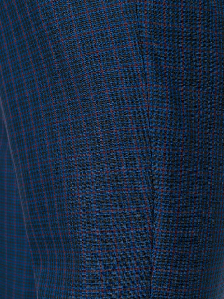 Prada Plaid Cropped Tailored Trousers - Blue