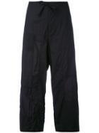 Y's - Patchwork Trousers - Women - Cotton/linen/flax/cupro - 2, Black, Cotton/linen/flax/cupro