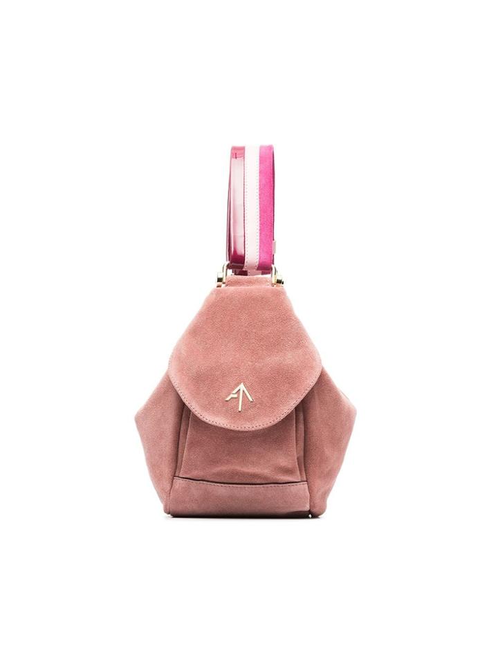 Manu Atelier Pink Fernweh Mini Suede Tote - Pink & Purple