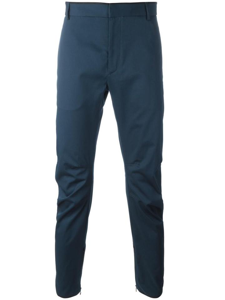 Lanvin Ankle Zip Trousers, Men's, Size: 54, Blue, Cotton