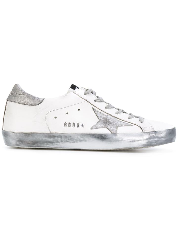 Golden Goose Deluxe Brand White Silver Sole Superstar Sneakers