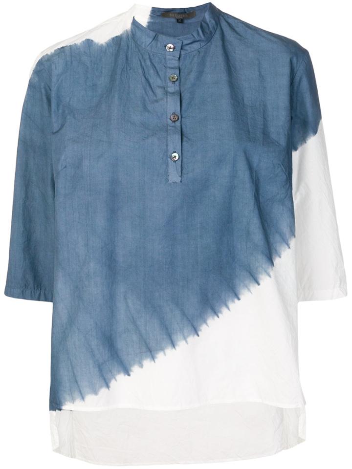 Suzusan Colour Blocked Blouse - Grey