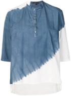 Suzusan Colour Blocked Blouse - Grey