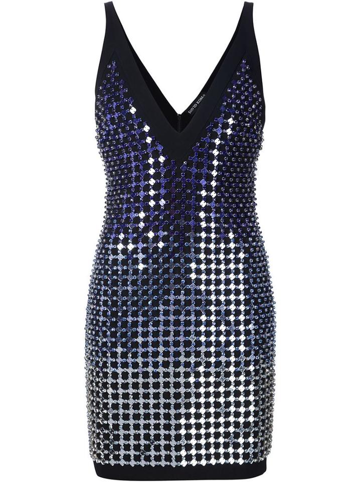 David Koma Mirror And Crystal Degradé Dress