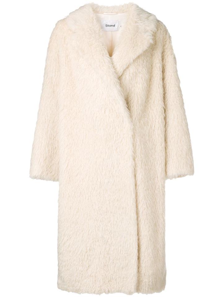 Stand Nicole Faux Fur Coat - Nude & Neutrals