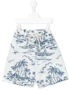 Opililai - Printed Bermuda Shorts - Kids - Cotton - 8 Yrs, Boy's, White