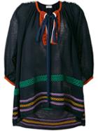 Sonia Rykiel - Contrast Tunic - Women - Cotton/linen/flax/polyamide - S, Black, Cotton/linen/flax/polyamide