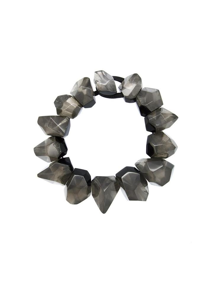 Monies Chunky Facet Bead Necklace, Women's, Grey