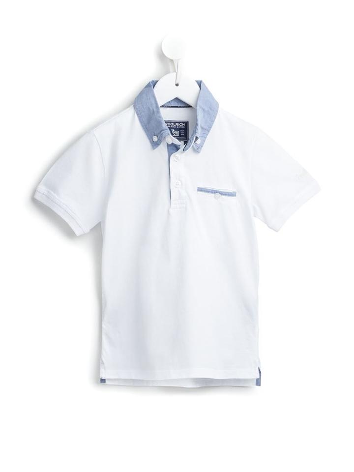 Woolrich Kids Denim Collar Polo Shirt
