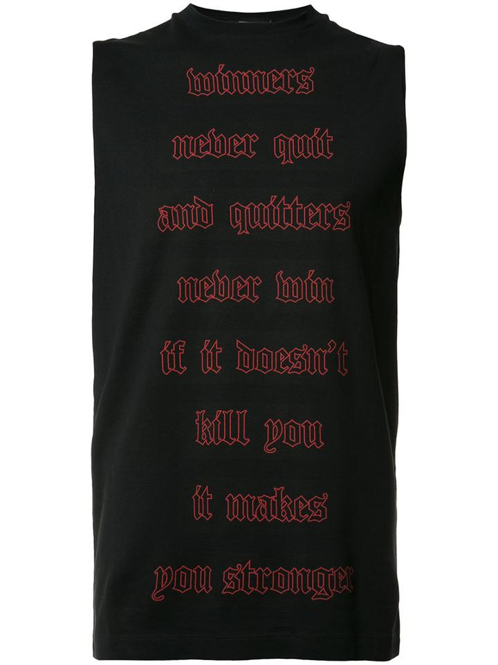 Dsquared2 Inspirational Quote Tank, Men's, Size: Large, Black, Cotton